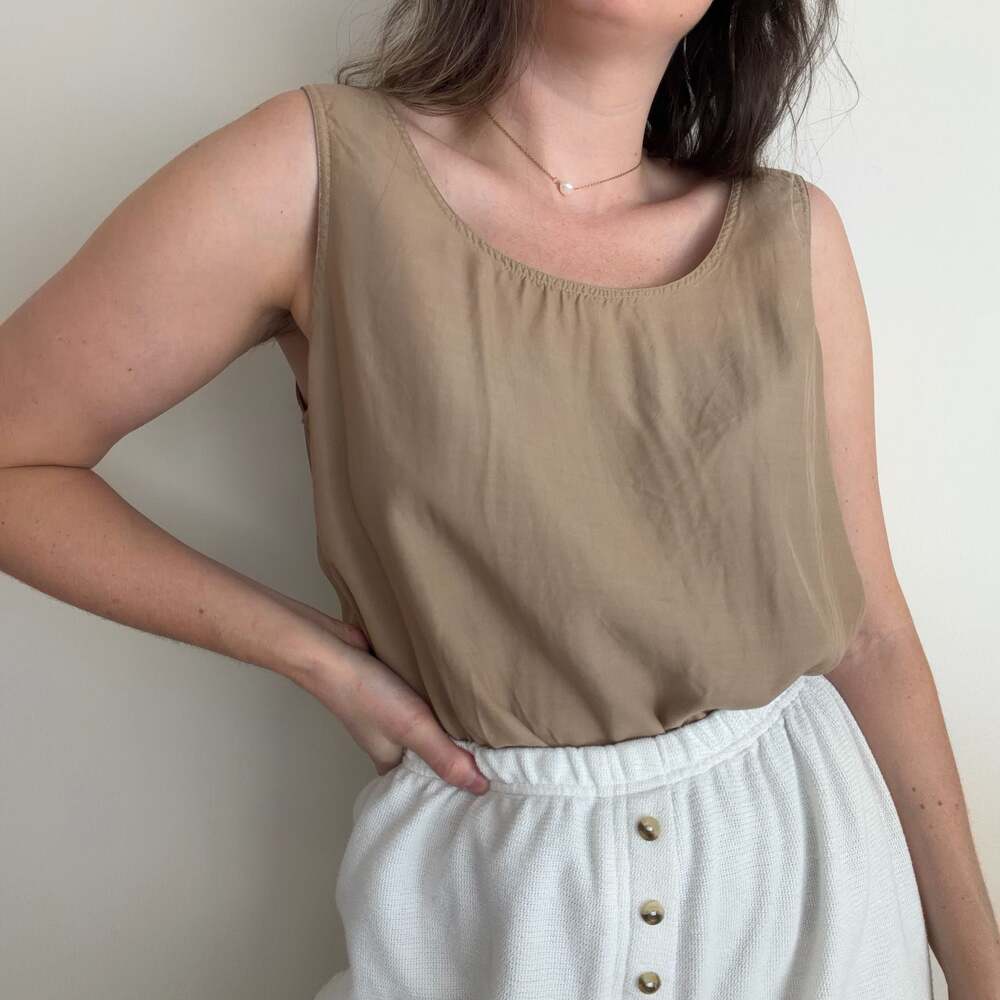 Vintage Brown Rayon Tank Top